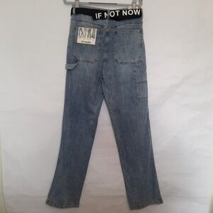 S.O.N.G Jeans 9 29 Baggy‎ Boyfriend Carpenter 90s Belted Button Fly Cargo Light